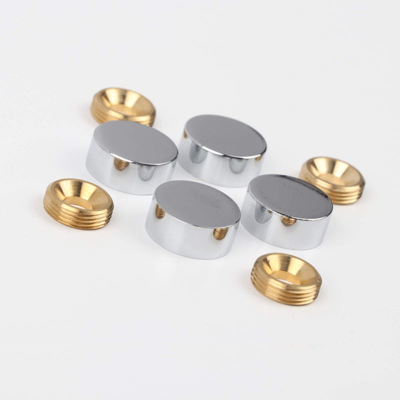 malleable Mirror Screws,Brass Cap Decorative Mirror Nails,0.6",Polished Chrome,4 Pack - Image 3